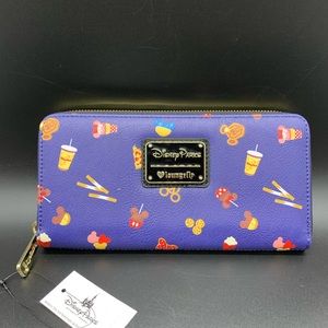 Disney Parks Loungefly Snacks Icons Zip Wallet Mickey Waffle Bar Churro NWT